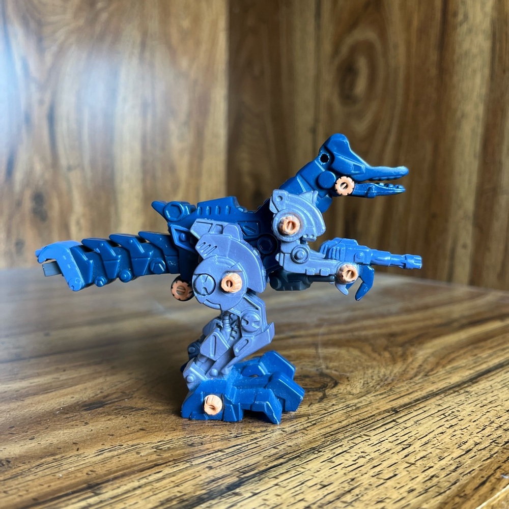 Tomy Zoids Gun Sniper Blue Dinosaur Figurine (missing parts)